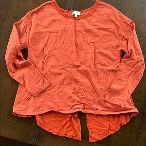 Women's Burnt Orange Long Sleeve Top